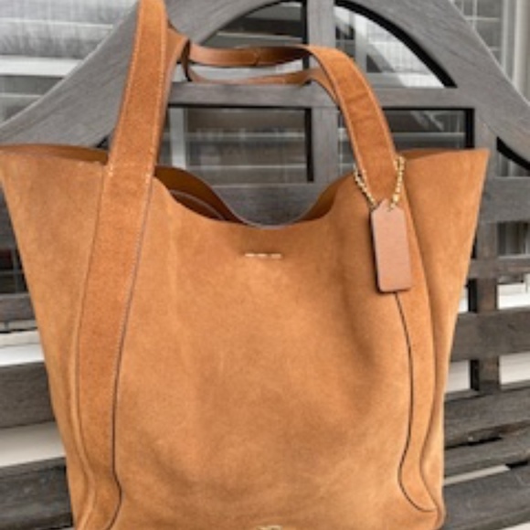 Coach Handbags - COACH Hadley Suede Tote Bag